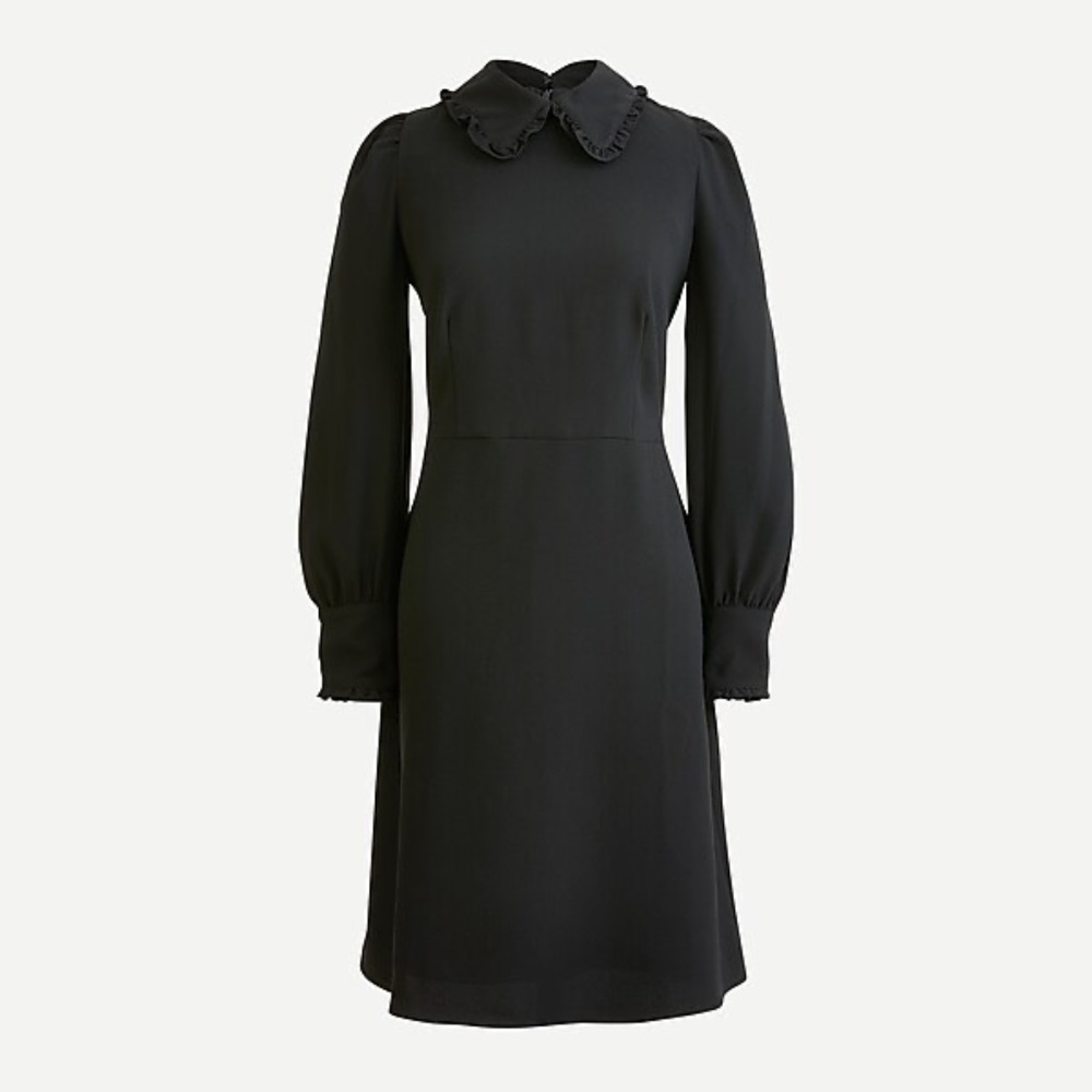 J Crew brand new black long sleeves dress Size 00, back zip.